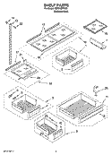 SHELF PARTS Diagram and Parts List for KBFC42FTS02  KitchenAid Refrigerator