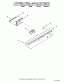 CONTROL PANEL AND LATCH PARTS Diagram and Parts List for KUDE40FXBT3  KitchenAid Dishwasher