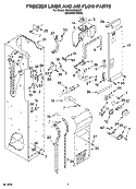 FREEZER LINER AND AIR FLOW PARTS Diagram and Parts List for KSSP42QMS02  KitchenAid Refrigerator