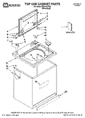 TOP AND CABINET PARTS Diagram and Parts List for MTW5707TQ0  Whirlpool Washer
