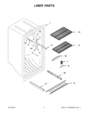 LINER PARTS Diagram and Parts List for EV200NZBQ00  Whirlpool Freezer