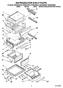REFRIGERATOR SHELF PARTS Diagram and Parts List for KSCS25INWH03  KitchenAid Refrigerator