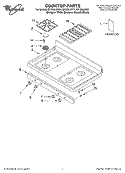 COOKTOP PARTS Diagram and Parts List for SF195LEKB1  Whirlpool Range