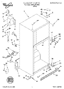 CABINET Diagram and Parts List for 3VET21DKDW03  Whirlpool Refrigerator