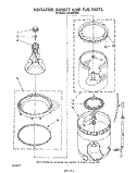 AGITATOR, BASKET AND TUB Diagram and Parts List for LA5360XSW0  Whirlpool Washer