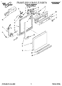 FRAME AND CONSOLE Diagram and Parts List for DU8900XB1  Whirlpool Dishwasher