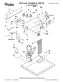 TOP AND CONSOLE PARTS Diagram and Parts List for WED4900XW1  Whirlpool Dryer