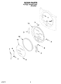 DOOR PARTS Diagram and Parts List for 3RAWZ481GML0  Whirlpool Dryer
