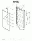 DOOR PARTS Diagram and Parts List for EV160NZTQ00  Whirlpool Freezer