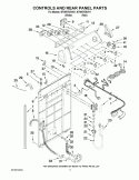 CONTROLS AND REAR PANEL PARTS Diagram and Parts List for WTW57ESVH1  Whirlpool Washer