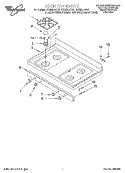 COOKTOP Diagram and Parts List for GS395LEGZ0  Whirlpool Range