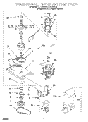 TRANSMISSION, MOTOR AND PUMP Diagram and Parts List for LCR7244DQ3  Whirlpool Washer