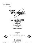 SECTION Diagram and Parts List for RH6430XLW0  Whirlpool Range Hood