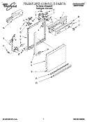 FRAME AND CONSOLE Diagram and Parts List for DU8560XX2  Whirlpool Dishwasher
