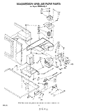 MAGNETRON AND AIR FLOW Diagram and Parts List for MW8650XL0  Whirlpool Microwave