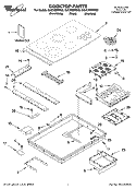 COOKTOP PARTS, OPTIONAL PARTS Diagram and Parts List for GCJC3655RS02  Whirlpool Cooktop