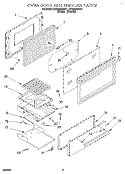 OVEN DOOR AND BROILER Diagram and Parts List for SF305BEWN1  Whirlpool Range