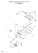 BROILER & OVEN BURNER Diagram and Parts List for FGS385BQ3  Roper Range