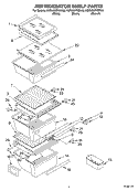 REFRIGERATOR SHELF Diagram and Parts List for KSRU25FKBT03  KitchenAid Refrigerator