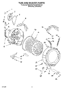 TUB AND BASKET Diagram and Parts List for GHW9200LQ0  Whirlpool Washer