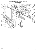 DOOR AND TOE PANEL Diagram and Parts List for WU0800B  Roper Dishwasher