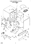 TUB ASSEMBLY Diagram and Parts List for RUD1000DB1  Roper Dishwasher