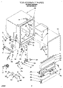 TUB ASSEMBLY Diagram and Parts List for DU8770XB1  Whirlpool Dishwasher