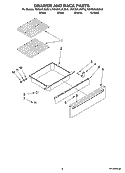 DRAWER AND RACK PARTS, OPTIONAL PARTS (NOT INCLUDED) Diagram and Parts List for YGY397LXUB10  Whirlpool Range