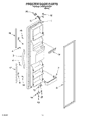 FREEZER DOOR Diagram and Parts List for 3XED7SHGKB01  Whirlpool Refrigerator