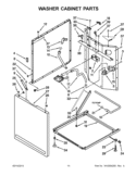 WASHER CABINET PARTS Diagram and Parts List for WGT3300XQ2  Whirlpool Washer Dryer Combo