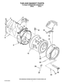 TUB AND BASKET PARTS Diagram and Parts List for WFW9630YL00  Whirlpool Washer