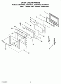 OVEN DOOR PARTS Diagram and Parts List for GBS307PRB03  Whirlpool Wall Oven