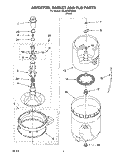 AGITATOR, BASKET AND TUB Diagram and Parts List for 3XLA87W72BW0  Whirlpool Washer