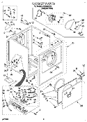 CABINET Diagram and Parts List for LGR4634BQ0  Whirlpool Dryer