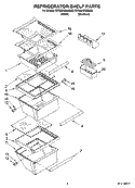REFRIGERATOR SHELF PARTS Diagram and Parts List for BRS62ARANA00  Whirlpool Refrigerator