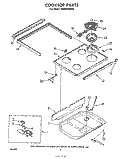 COOKTOP Diagram and Parts List for RE960PXKW1  Whirlpool Range