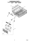 LOWER RACK PARTS, OPTIONAL PARTS (NOT INCLUDED) Diagram and Parts List for DU1145XTPQ3  Whirlpool Dishwasher