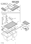 SHELF PARTS, OPTIONAL PARTS Diagram and Parts List for 8VET0WPKKQ05  Whirlpool Refrigerator