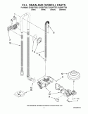 FILL, DRAIN AND OVERFILL PARTS Diagram and Parts List for DU0300XTXS0  Whirlpool Dishwasher