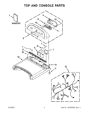 TOP AND CONSOLE PARTS Diagram and Parts List for YWED8800YC1  Whirlpool Dryer
