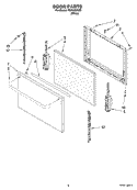DOOR PARTS, OPTIONAL PARTS (NOT INCLUDED) Diagram and Parts List for FGP305KW6  Roper Range