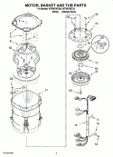 MOTOR, BASKET AND TUB PARTS Diagram and Parts List for WTW6700TU2  Whirlpool Washer