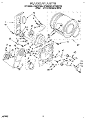 SECTION Diagram and Parts List for LET6634AW2  Whirlpool Dryer