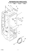 REFRIGERATOR LINER Diagram and Parts List for KSRG27FKWH04  KitchenAid Refrigerator