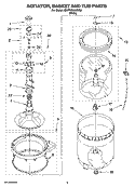 AGITATOR, BASKET AND TUB PARTS Diagram and Parts List for 2DWTW5605SQ0  Whirlpool Washer