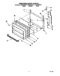 FREEZER DOOR Diagram and Parts List for KTRS25QAAL11  KitchenAid Refrigerator