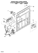 DOOR AND LATCH PARTS Diagram and Parts List for DU1101XTPS6  Whirlpool Dishwasher