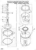 AGITATOR, BASKET, AND TUB Diagram and Parts List for LLR6144AN0  Whirlpool Washer