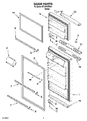 DOOR PARTS Diagram and Parts List for RT18SKXRD01  Roper Refrigerator