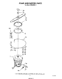 PUMP AND MOTOR Diagram and Parts List for DU5000XL1  Whirlpool Dishwasher